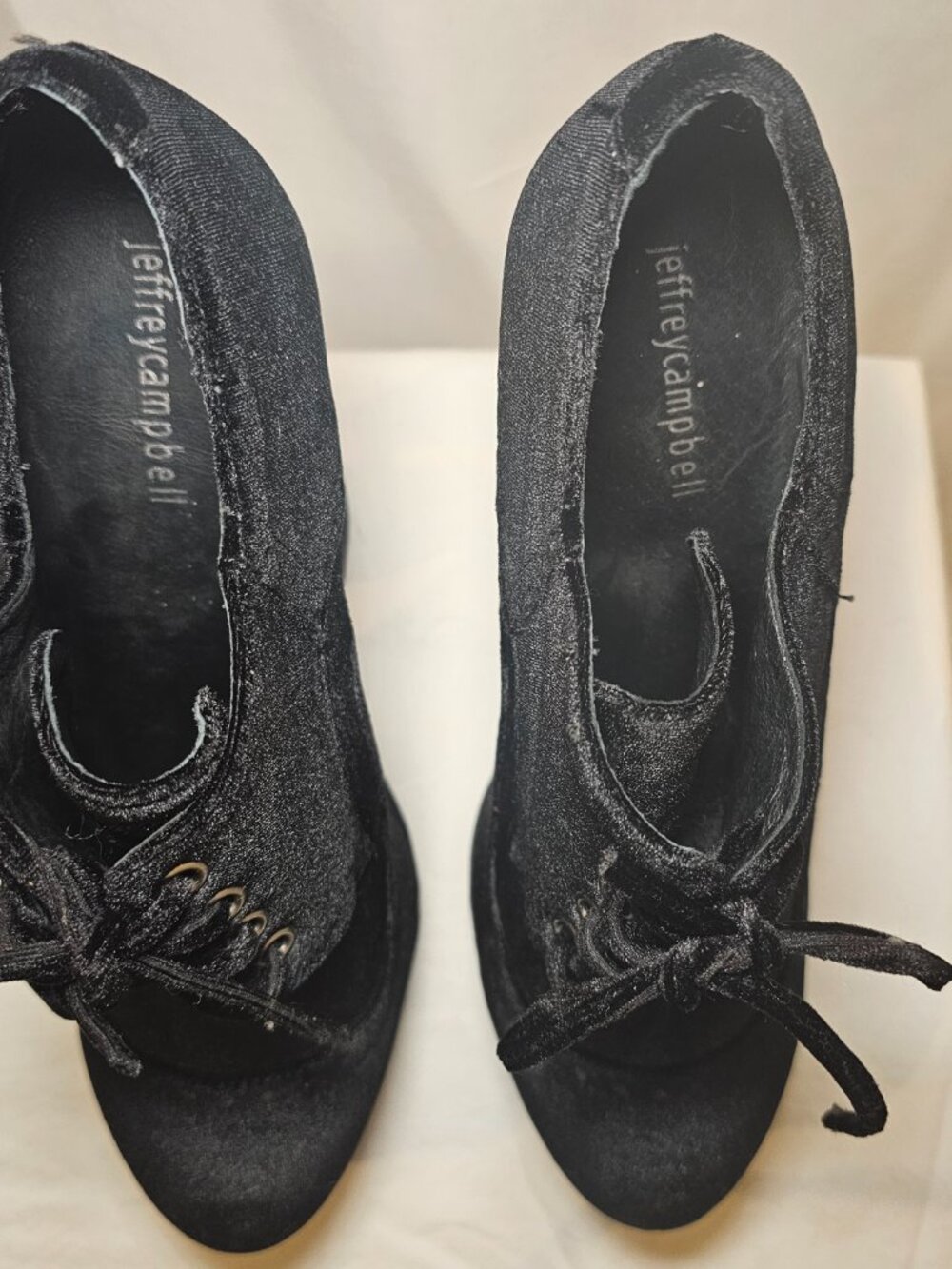Jeffrey Campbell Pomeroy Velvet Platform Oxford Booties Lace Up Women's Size 10 - Picture 4 of 7